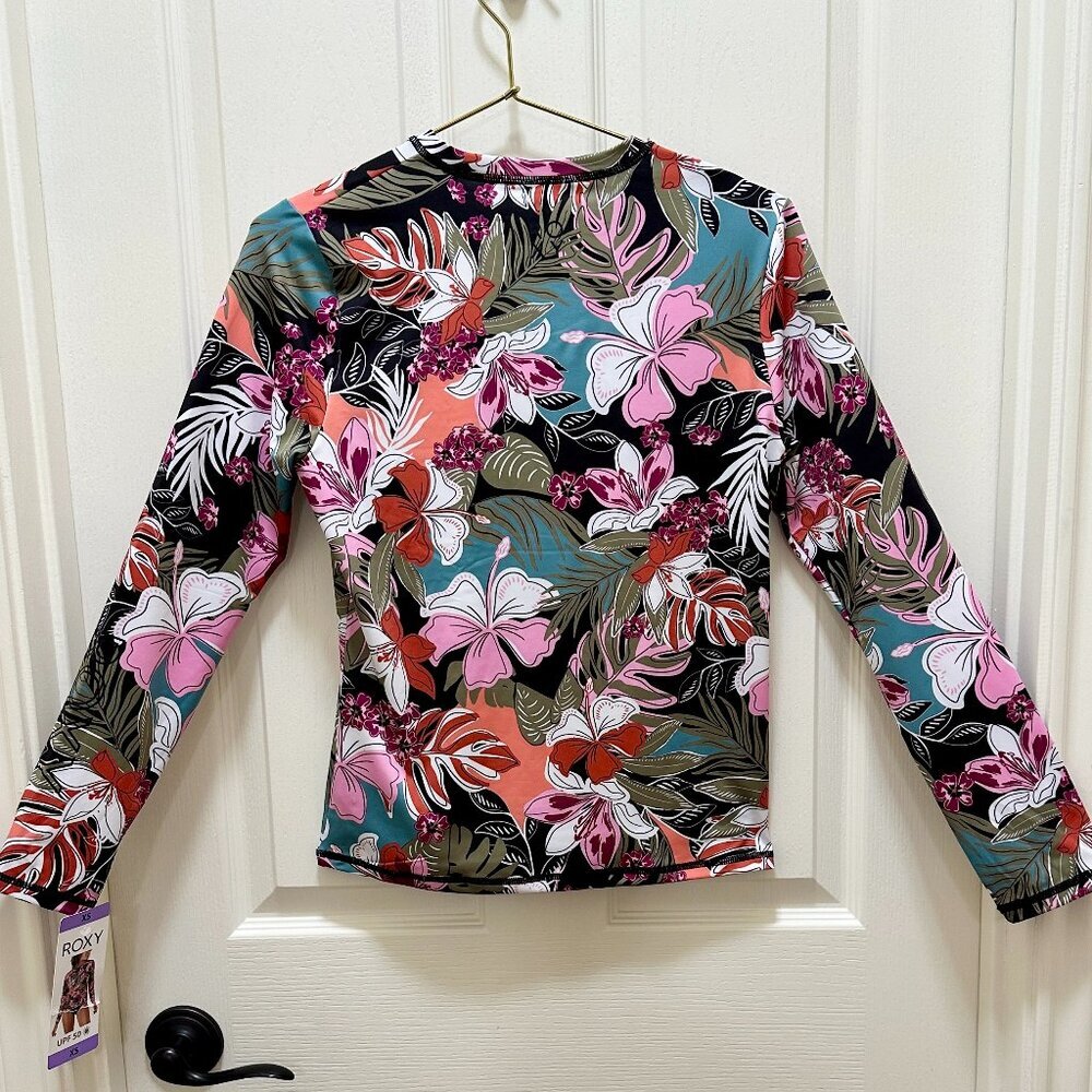 Roxy Sun Swim Shirt Women's Size XS Tropical Pink Rashguard – UPF 50+ Quick-Dry - Picture 11 of 13